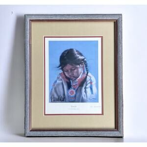1992 Penni Anne Cross “Braids” Framed 17” Signed & Numbered Print 378/447 w/COA